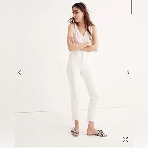 Madewell The Perfect Summer Jean in Tile White: Destructed-Hem Edition size 26